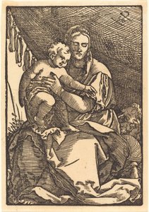 Madonna e criança sob um dossel de Sebald Beham
