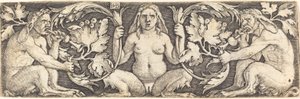 Ornamento com três sátiros de Sebald Beham