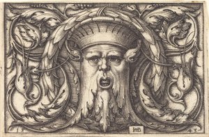 Ornamento com uma máscara de Sebald Beham