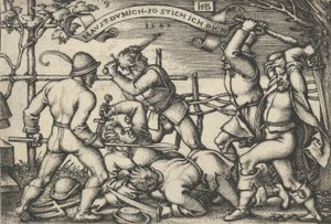 Brawl dos Camponeses, da Festa dos Camponeses ou os Doze Meses, 1547. de Sebald Beham