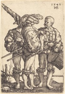 Portador padrão, baterista e flautista de Sebald Beham