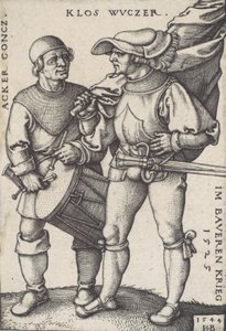 Porta-estandarte e baterista, 1544. de Sebald Beham
