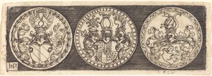 Três medalhas com brasões de Sebald Beham