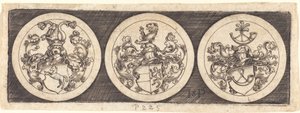 Três medalhas com brasões de Sebald Beham