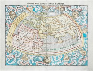 Mapa-múndi ptolemaico de 1550 de Sebastian Münster de Sebastian Munster