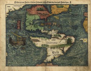 As novas ilhas que se encontram entre a Hispânia e o Oriente, perto do país da Índia. LOC 2005630224 de Sebastian Munster