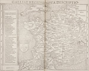 Cosmographia, detalhe de Galliae de Sebastian Munster