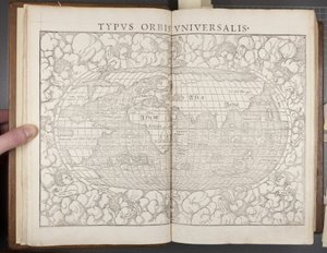 Globo, da Cosmographia, 1544 de Sebastian Munster