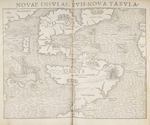 Mapa da América do Norte, Novas Ilhas, 17 novo mapa, Sebastian Munster de Sebastian Munster