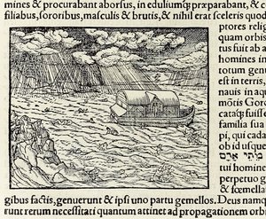 A Arca de Noé e o dilúvio, de 1550 edição da 