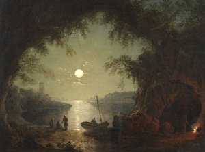 A Moonlit Cove (óleo sobre tela) de Sebastian Pether