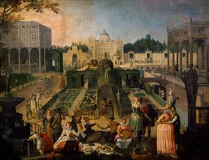 Um banquete no parque do Duque de Mântua, c.1595 de Sebastian Vrancx