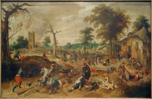 O saque da aldeia de Wommelgem pelas tropas das províncias rebeldes
