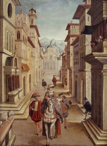 Figuras elegantes em uma Rua do Renascimento do Italianato (óleo sobre tela) de Sebastian Vrancx