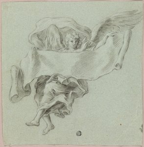 Anjo com objeto de transporte Putti de Sebastiano Conca