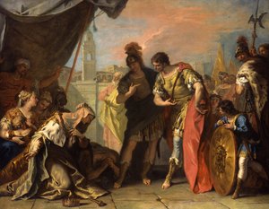 Alexandre e a Família de Dario, c.1708-1710 de Sebastiano Ricci