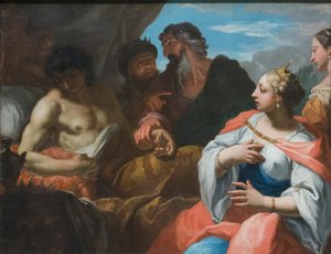 Antíoco visitado pelo médico na presença de Seleuco e Estratonice, finais do século XVII (óleo sobre tela) de Sebastiano Ricci