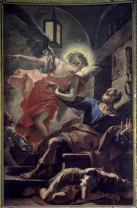 Libertação de São Pedro - São Pedro libertado da prisão. Pintura por Sebastiano Ricci de Sebastiano Ricci