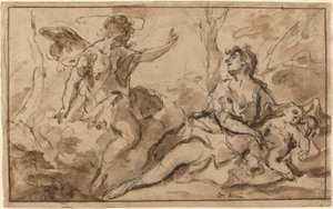 O anjo aparecendo para Hagar e Ismael de Sebastiano Ricci