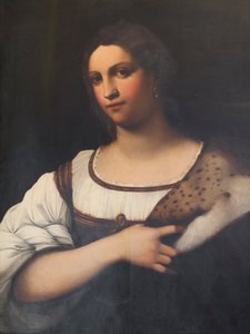 Retrato de uma mulher, ou Fornarina (óleo sobre painel)
