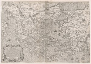 Mapa da Grécia, meados do século XVI., meados do século XVI. de Sebastiano di Re