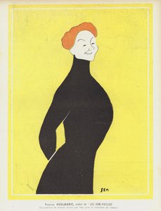 Yvette Guilbert, cantora e atriz de cabaré francesa. Ilustração para Le Rire de Sem