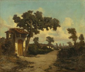 À volta de Florença, por Serafino De Tivoli (1825-1892), óleo sobre tela, 31x37 cm