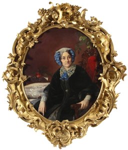 Retrato da princesa Isabella Adamovna Gagarina 1800-1886, nascida Condessa Walewska, década de 1850 de Sergei Konstantinovich Zaryanko