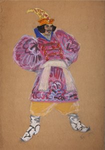 Figurino da ópera O galo de ouro de N. Rimsky-Korsakov de Sergei Vasilievich Malyutin