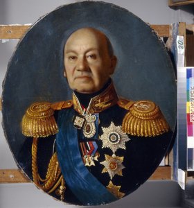 Retrato do conde Arseny Andreyevich Zakrevsky (Arseni Andreyevich Zakrevski) (1783-1865). Peinture de Sergey (Sergei, Serguei) Konstantinovich Zaryanko (Zarianko) (1818-1870), huile sur toile, apres 1848. Art russe 19e siecle, classicisme. Estado x Suriko