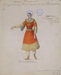 Figurino do balé Tsarina Syuyumbeki de A. Blanche, 1832 de Serkov