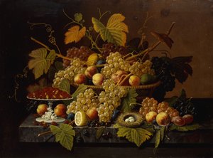 Ainda vida com frutas, 1854 de Severin Roesen