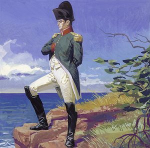 Napoleão no exílio na ilha de Santa Helena (guache sobre papel)