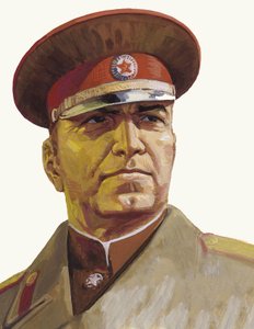 General russo Georgi Zhukov (guache sobre papel)