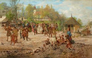 Casamento em Salwator (óleo sobre tela) de Seweryn Bieszczad