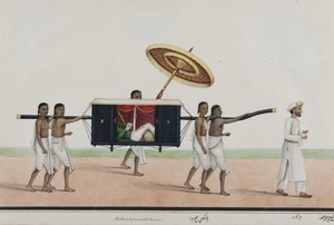 Thomas Holroyd lê em seu palanquim, c.1835