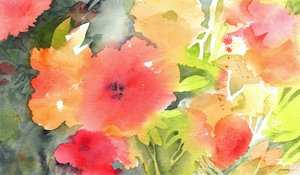 Jardim em aquarela vibrante