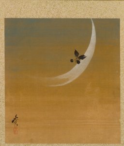 Lua Crescente do Álbum de Pinturas do Venerável Zeshin de Shibata Zeshin
