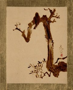 Corvo na árvore. de Shibata Zeshin