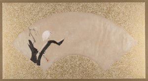Garça-branca no coto de árvore, final do século XIX. de Shibata Zeshin