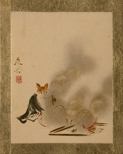 Fox por fogo místico. de Shibata Zeshin
