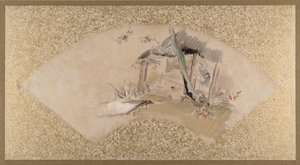 Casa com mulher e bebê, final do século XIX. de Shibata Zeshin