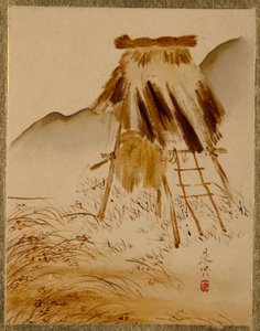 Estrutura de secagem de arroz. de Shibata Zeshin