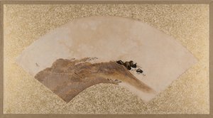 Ondas e rochas, final do século XIX. de Shibata Zeshin