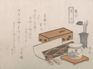 Utensílios para a Cerimônia do Incenso, “Mestre do Incenso” Kogiki, da série An Arra..., ca. década de 1810.