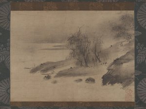 Paisagem de tinta Suiboku sansui zu, século XV e início do século XVI. de Shinso Soami