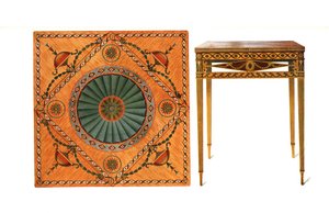 Mesa de cartão dobrável embutida, 1908.
