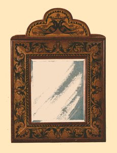 Espelho com moldura de nogueira com marchetaria embutida, 1905 de Shirley Charles Llewellyn Slocombe
