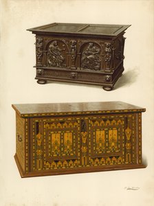 Carvalho, propriedade de Seymour Lucas; Carcaça Incrustada de Carvalho (Chromolitho) de Shirley Charles Llewellyn Slocombe