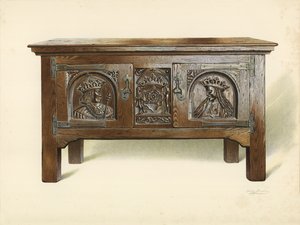 Hutch de Sudbury, na igreja de St James, Louth, Lincolnshire (chromolitho)